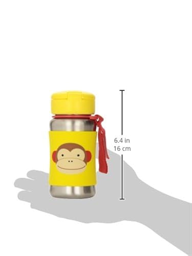 Skip Hop - Zoo - Monkey - Stainless Steel Straw Bottle - 350ml