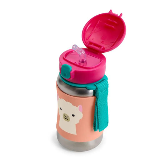SkipHop Zoo Stainless Steel Straw Bottle - Llama - 350ml