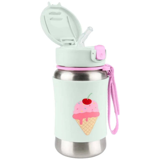 Skip Hop - Spark Style - Ice Cream - Stainless Steel Straw Bottle - 350ml