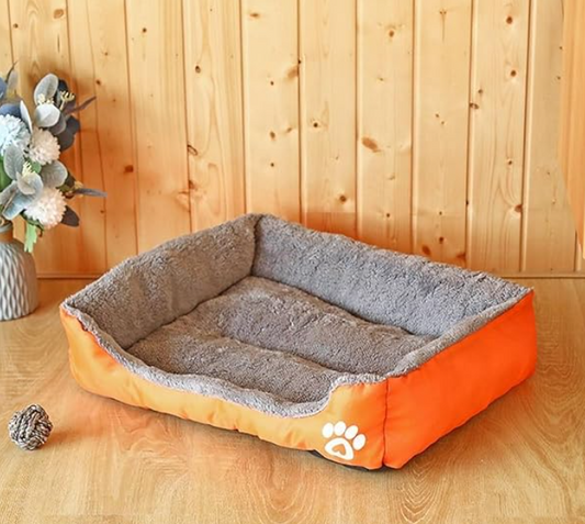 Premium Soft Rectangular Pet Bed for Cats & Small Dogs - Cozy Cushioned Sleeping Mat, Raised Edges, Non-Slip Base