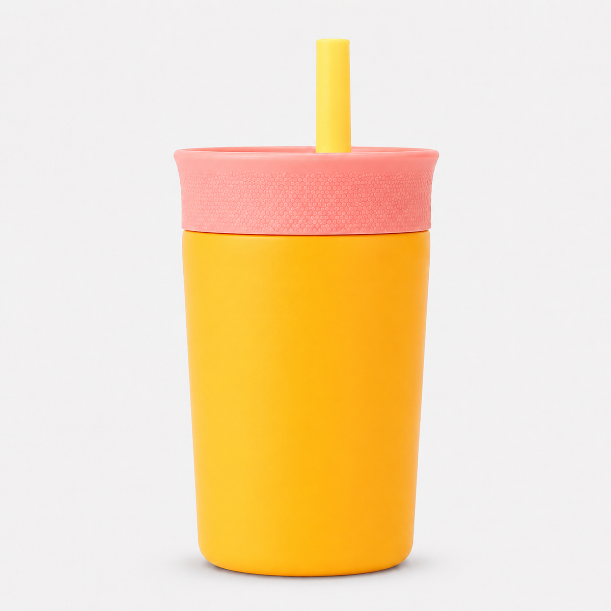Sunset Mango - Yellow and Pink - Kids Stainless Steel Straw Tumbler 12oz (360ml)