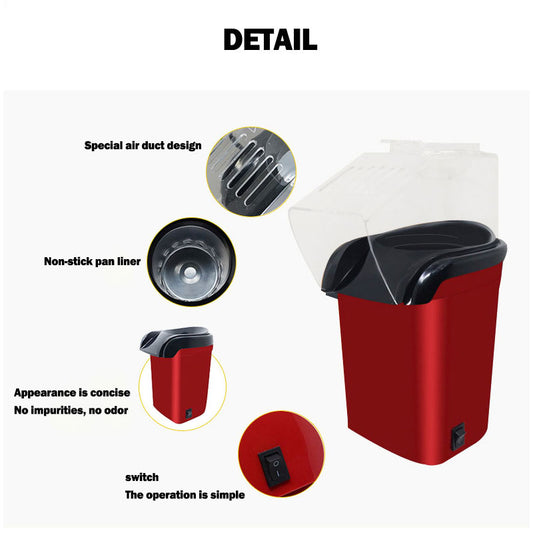 🍿 Hot Air Popcorn Maker – Fresh, Healthy Popcorn in Just 3 Minutes! ⚡