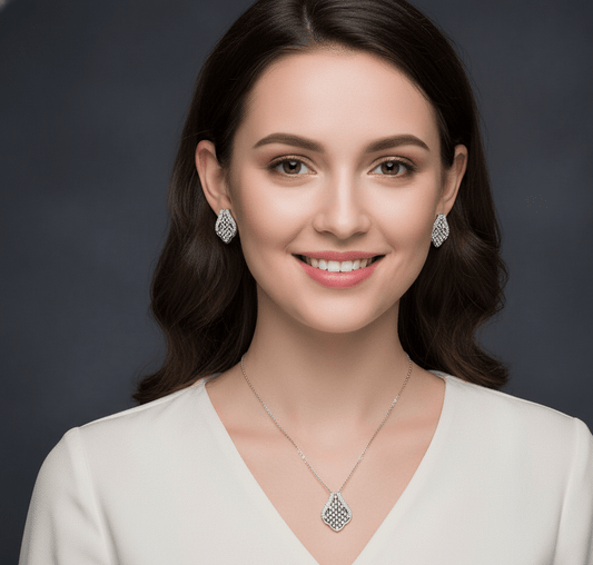 Crystal Leaf Drop Jewelry Set - Zambeel