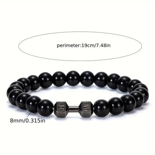 🏋️♂️ Silver Elastic Dumbbell Bracelet (Unisex) – Stylish • Durable • Meaningful