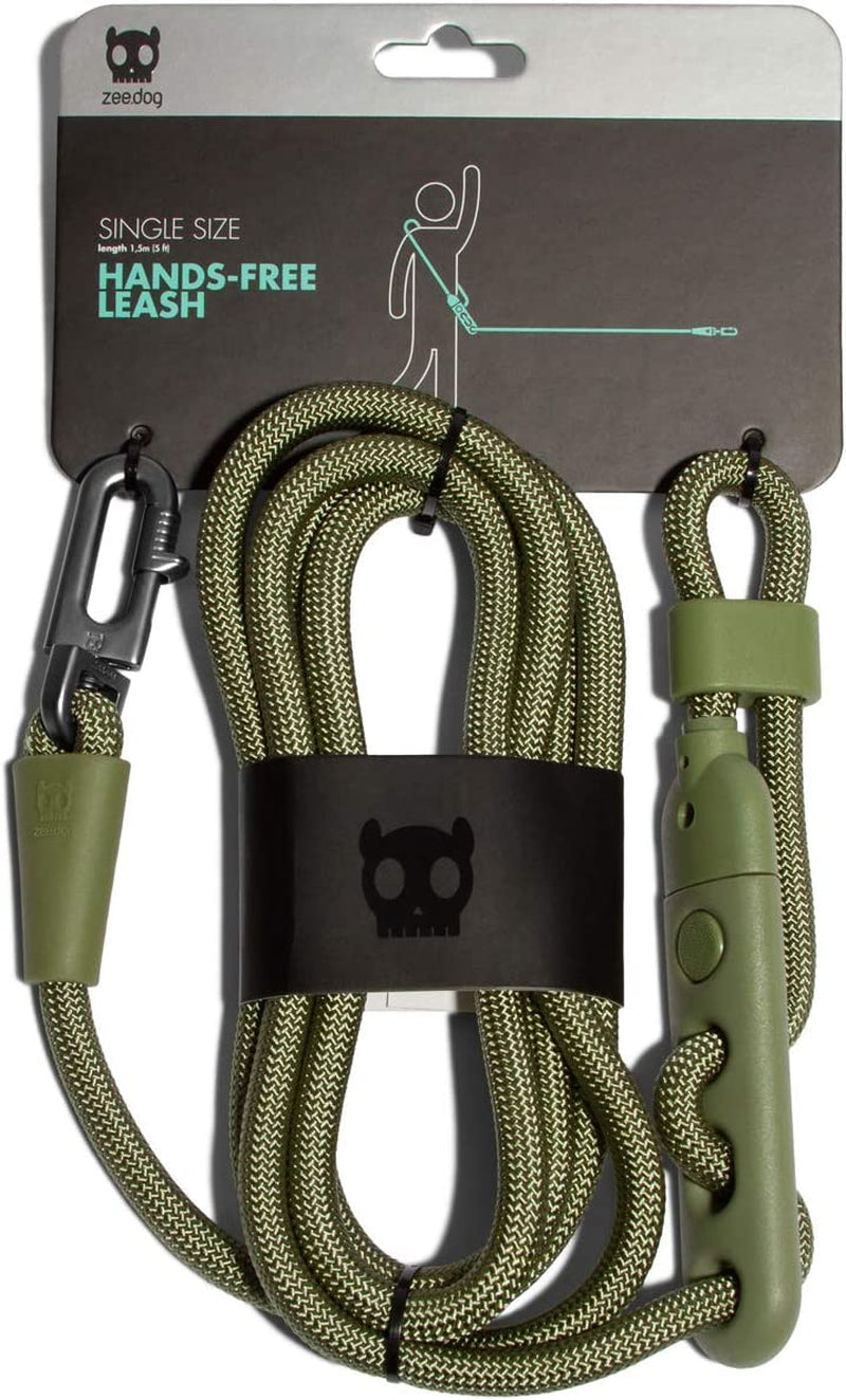 Army Green 4-In-1 Hands-Free Dog Leash – Adjustable for Crossbody, Waist, Long Leash, or Tether Use – Stylish, Lightweight, and Comfortable for Everyday Walks