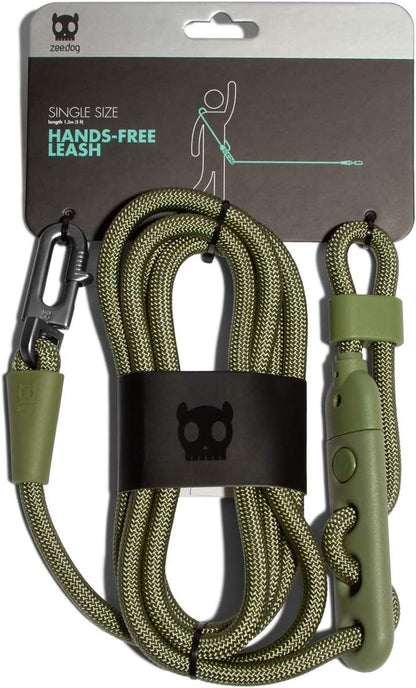 Army Green 4-In-1 Hands-Free Dog Leash – Adjustable for Crossbody, Waist, Long Leash, or Tether Use – Stylish, Lightweight, and Comfortable for Everyday Walks