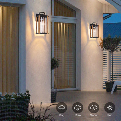 Outdoor Wood Grain Porch Lights