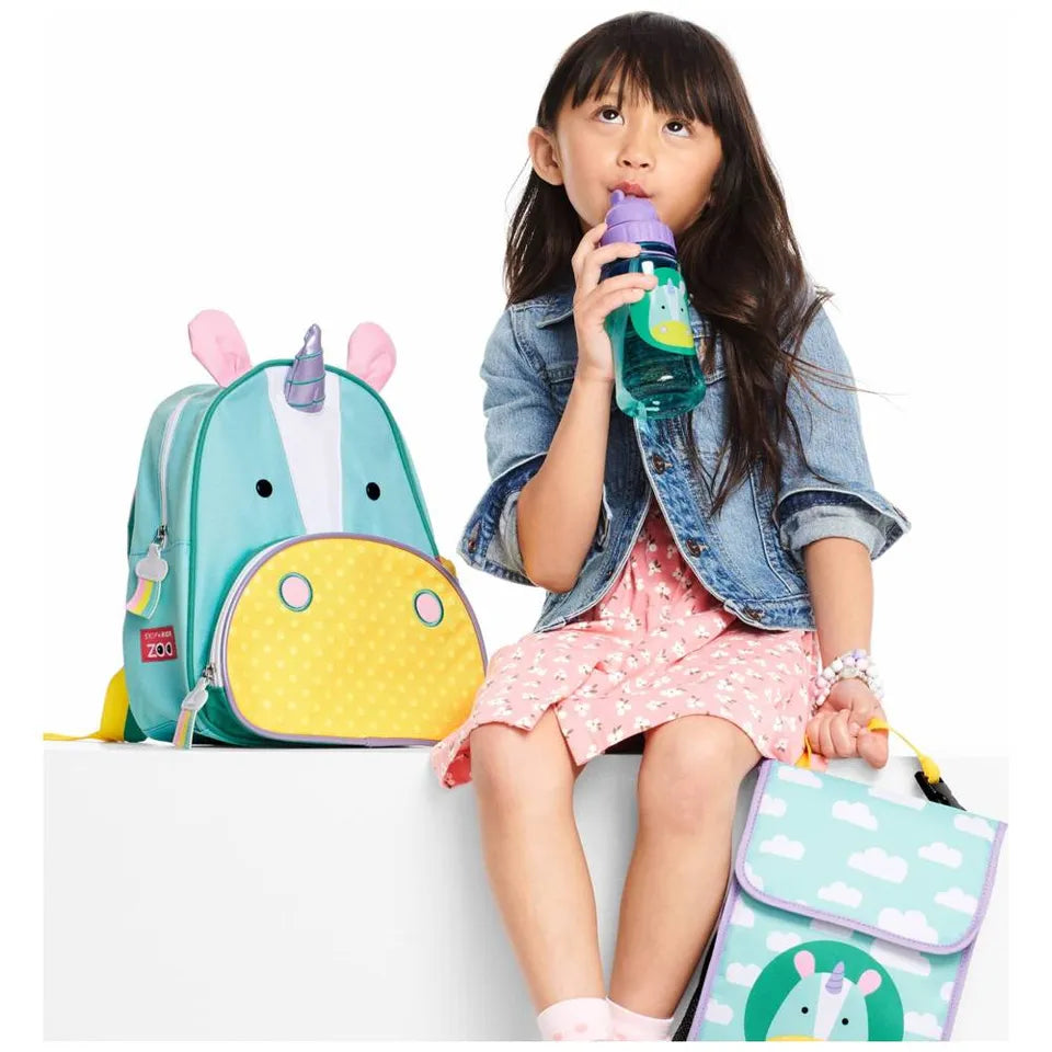 SkipHop - Zoo Straw Bottle - Unicorn - 390ml