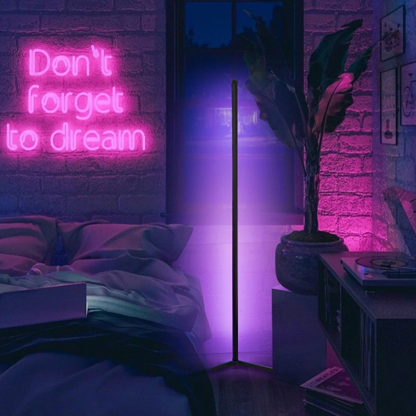 RGB Corner Floor Lamp, Support App, Music Sync