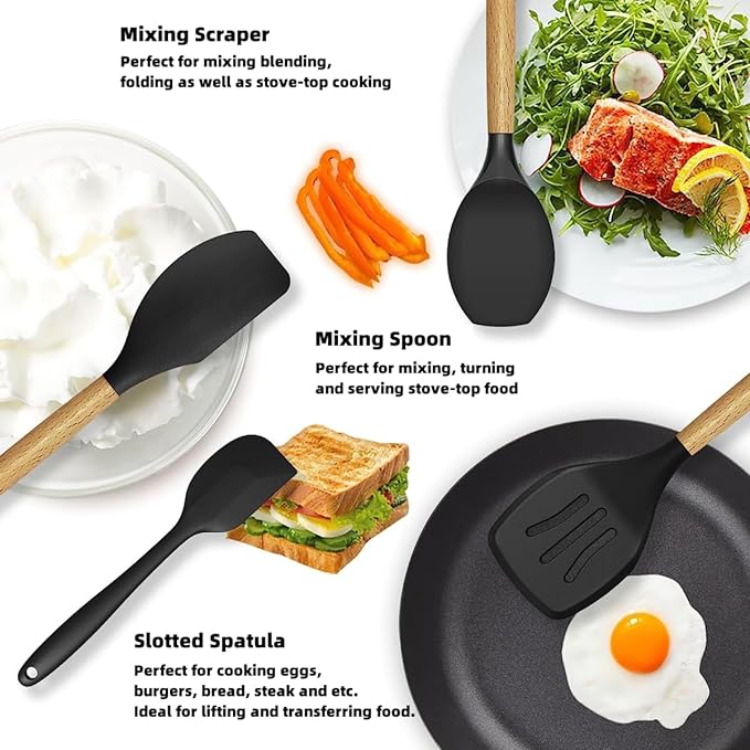 🍳 12-Piece Silicone Kitchen Set – Colorful &amp; Heat-Resistant Cooking Essentials 🥄✨