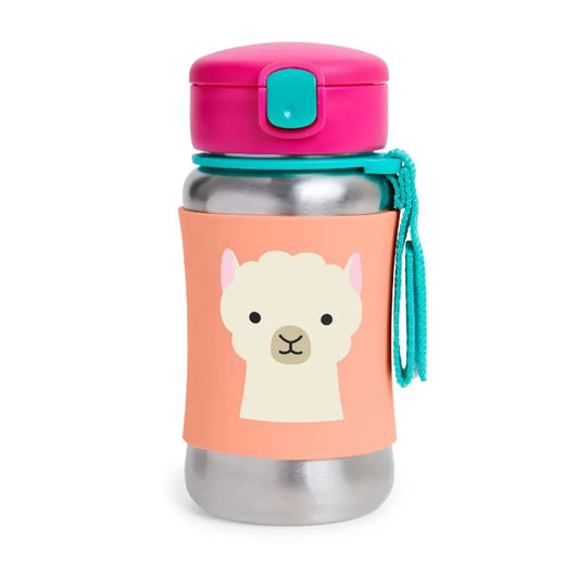 SkipHop Zoo Stainless Steel Straw Bottle - Llama - 350ml