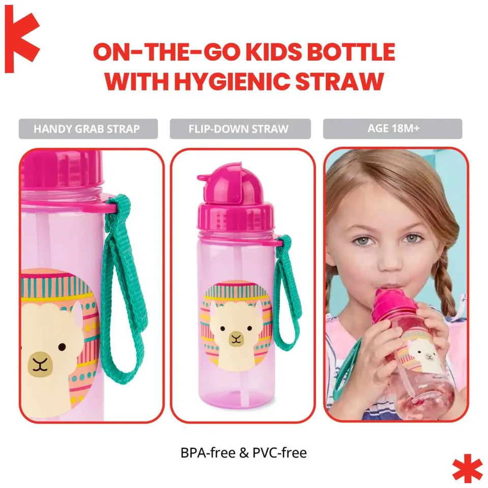 SkipHop - Zoo Straw Bottle - Llama - 350ml