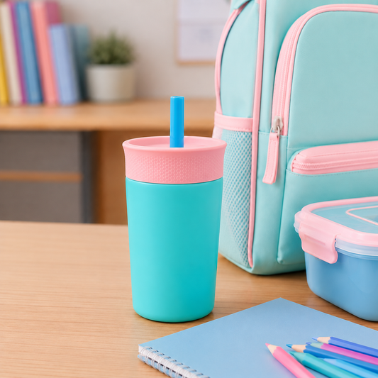 Cotton Candy - Pink - Kids Stainless Steel Straw Tumbler 12oz (360ml)
