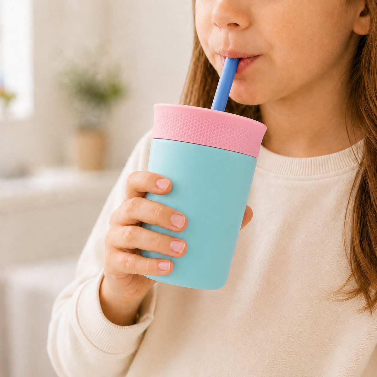 Cotton Candy - Pink - Kids Stainless Steel Straw Tumbler 12oz (360ml)
