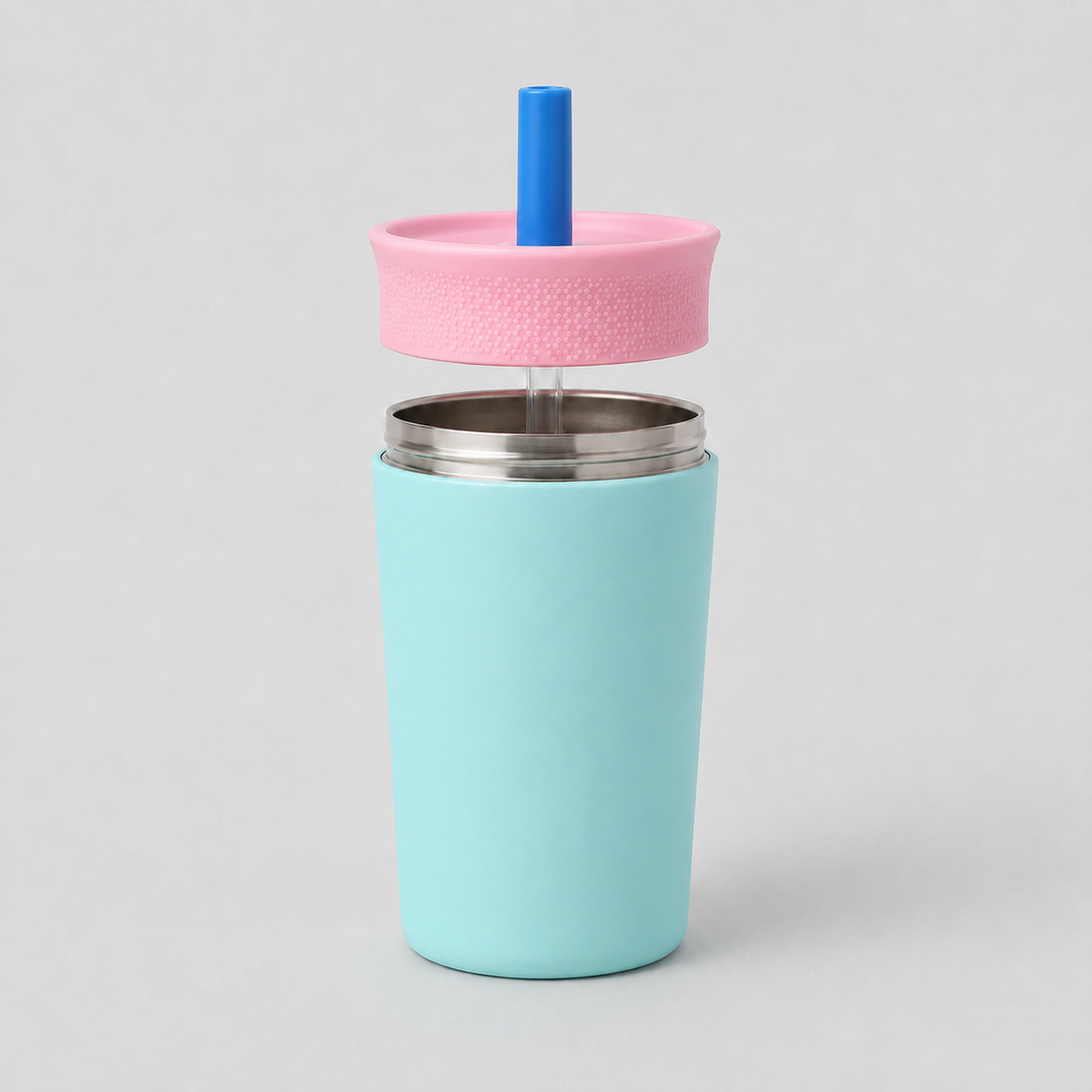 Cotton Candy - Pink - Kids Stainless Steel Straw Tumbler 12oz (360ml)