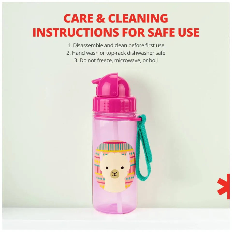 SkipHop - Zoo Straw Bottle - Llama - 350ml
