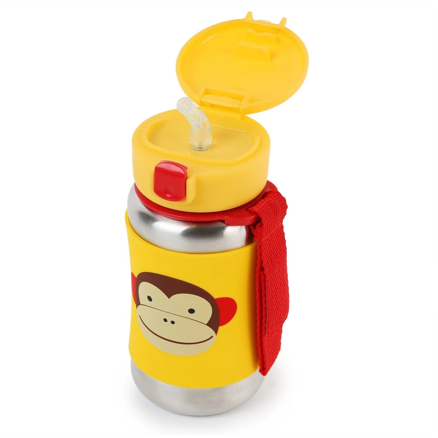 Skip Hop - Zoo - Monkey - Stainless Steel Straw Bottle - 350ml