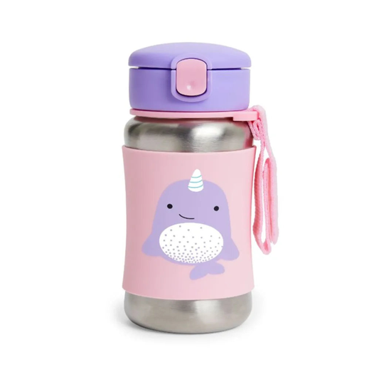 Skip Hop - Zoo - Narwhal - Stainless Steel Straw Bottle - 350ml