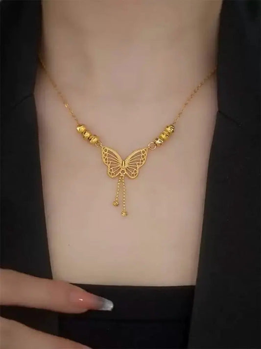 Elegant Gold Butterfly Pendant Necklace
