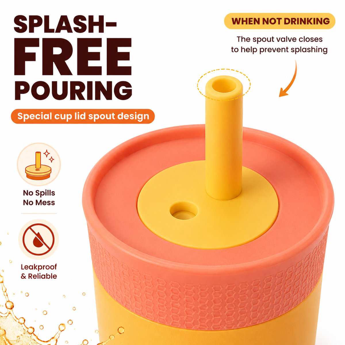 Sunset Mango - Yellow and Pink - Kids Stainless Steel Straw Tumbler 12oz (360ml)