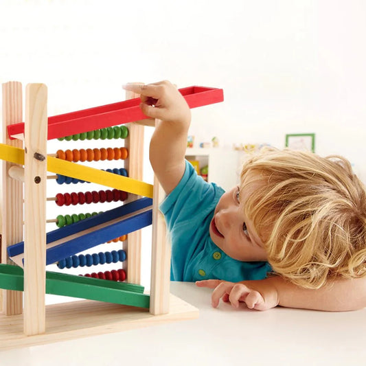 Wood Toy - Wooden Abacus & Car Slide Learning Toy